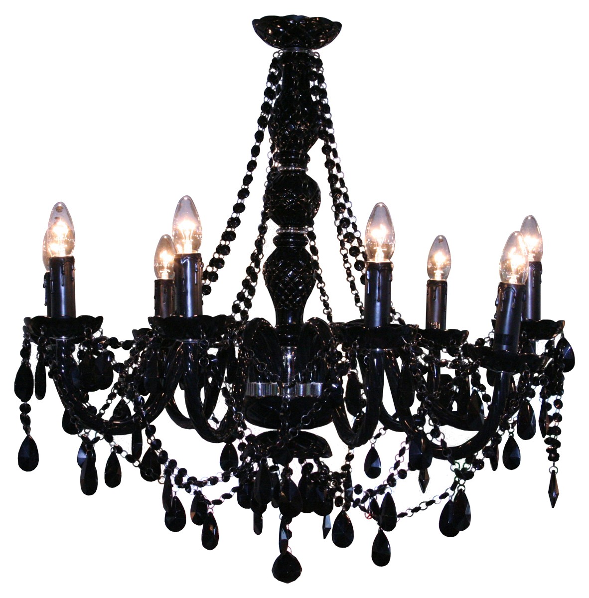 8 Crystal black chandelier lights